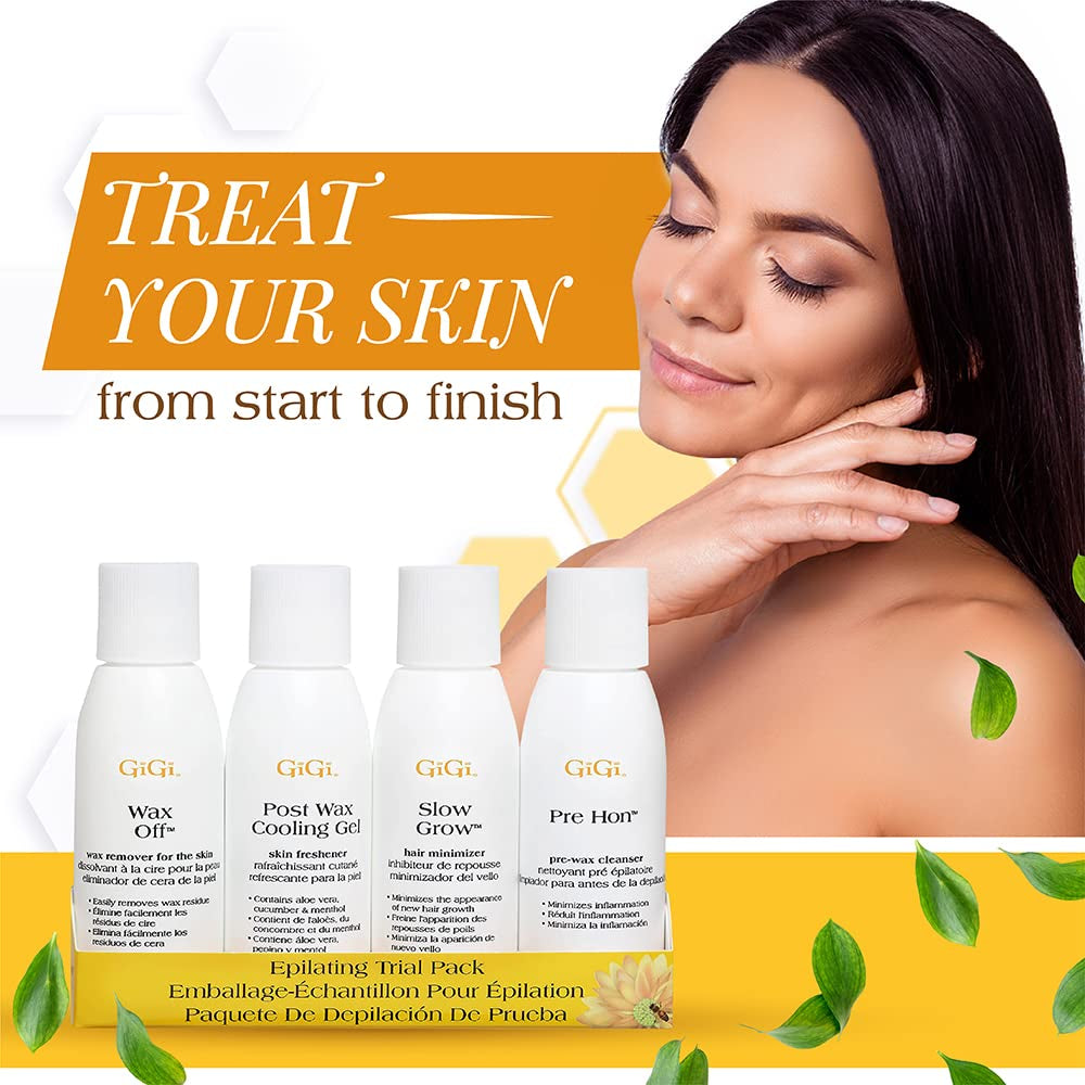 Post Waxing Essentials Kit, Pre & Post Wax Care Set Waxing Treatments, Skin Prep & Aftercare for Smooth Hair Removal, 2 Oz Each