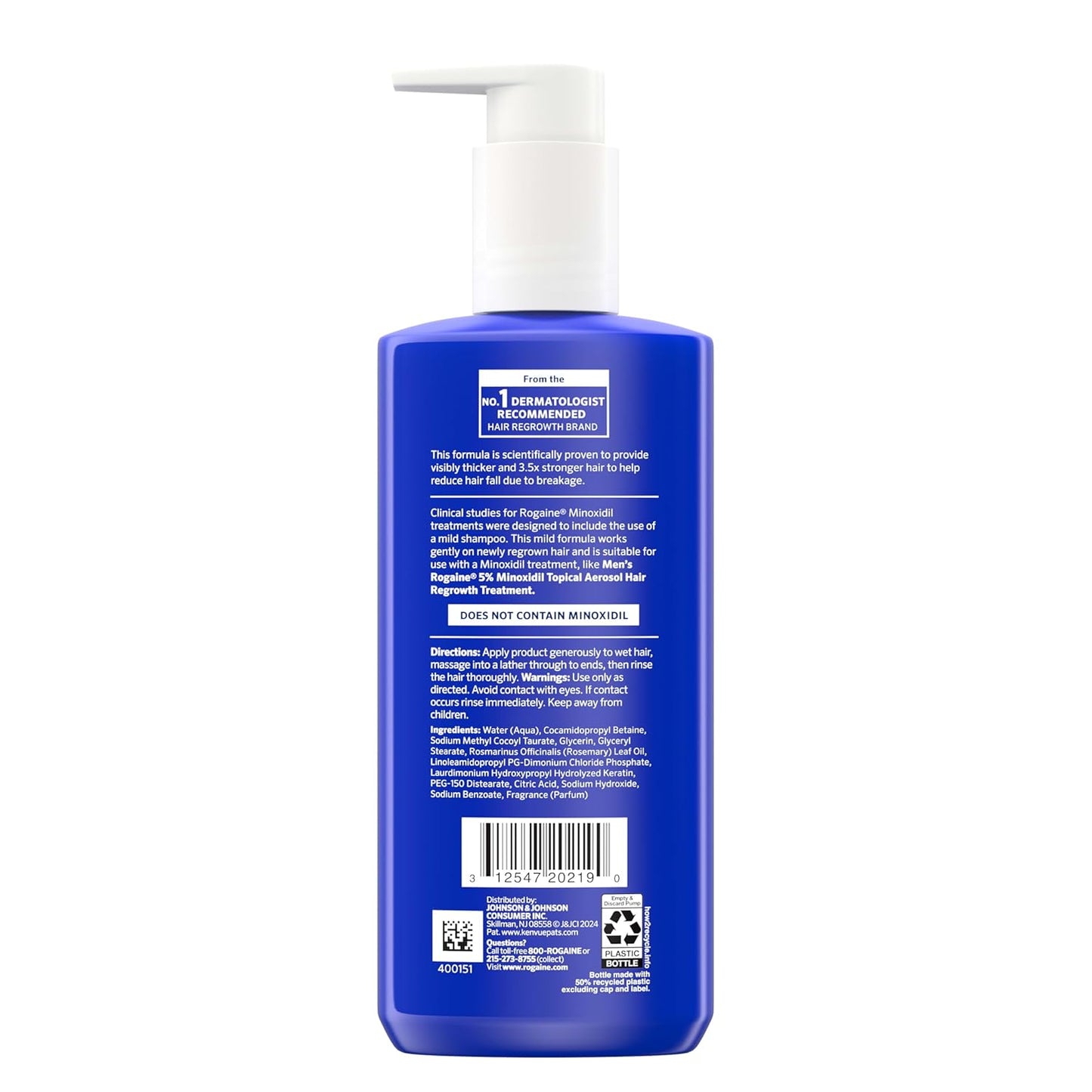 Rogaine Men's Thickening 2 in 1 Shampoo + Conditioner, Hair Thickening Shampoo & Conditioner with Rosemary Oil, Keratin & Citric Acid Leaves Hair Visibly Thicker, Not Minoxidil, 8.4 fl. oz