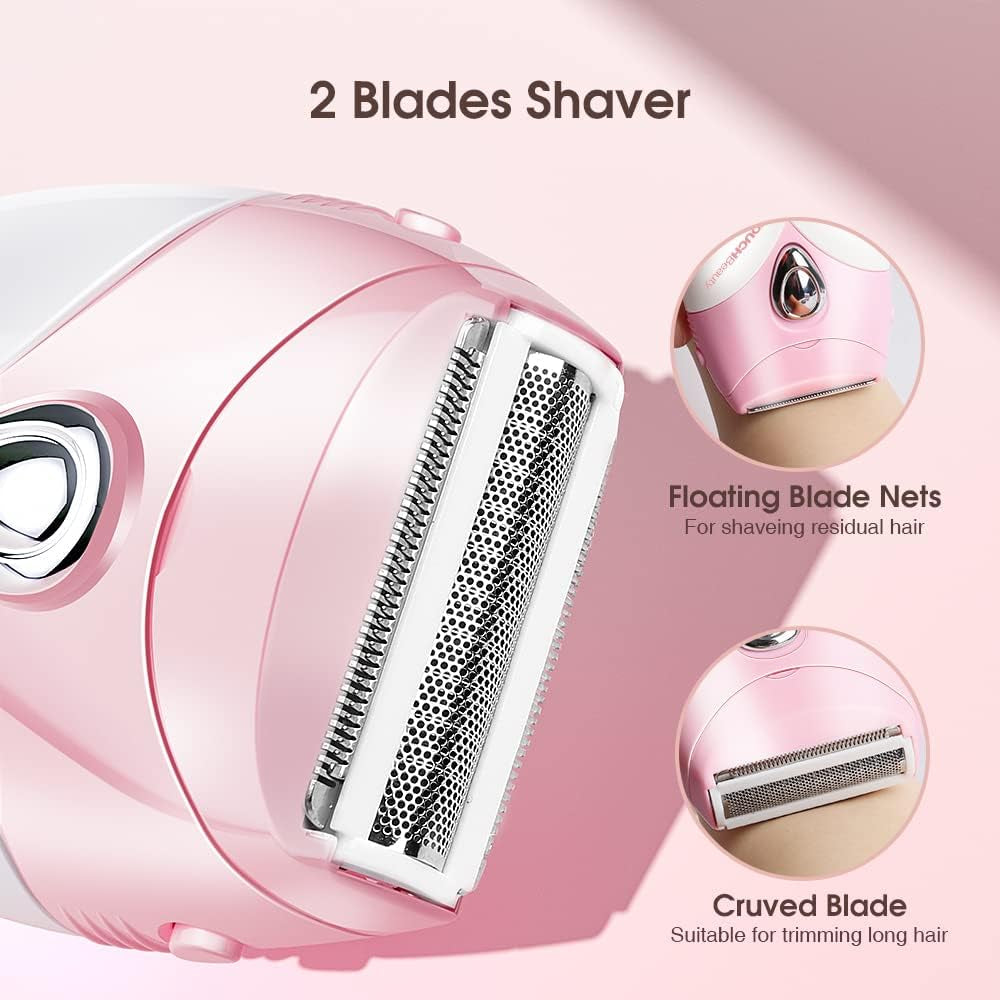 Upgrade Electric Shaver for Women, Razor Cordless for Silky & Smooth Skin, Wet/Dry, Best for Travel (Pink)