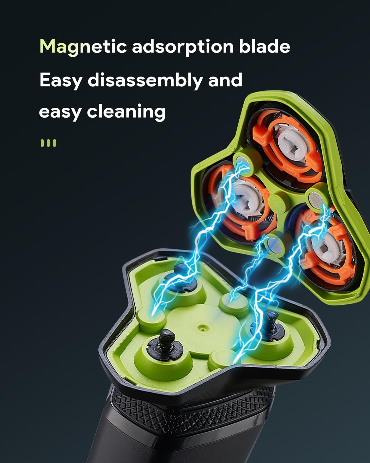 Electric Razor for Men - Electric Shavers for Men with Magnetic Detachable Head, 3D Floating Head, Ideal for Travel, Office, and Business Trips