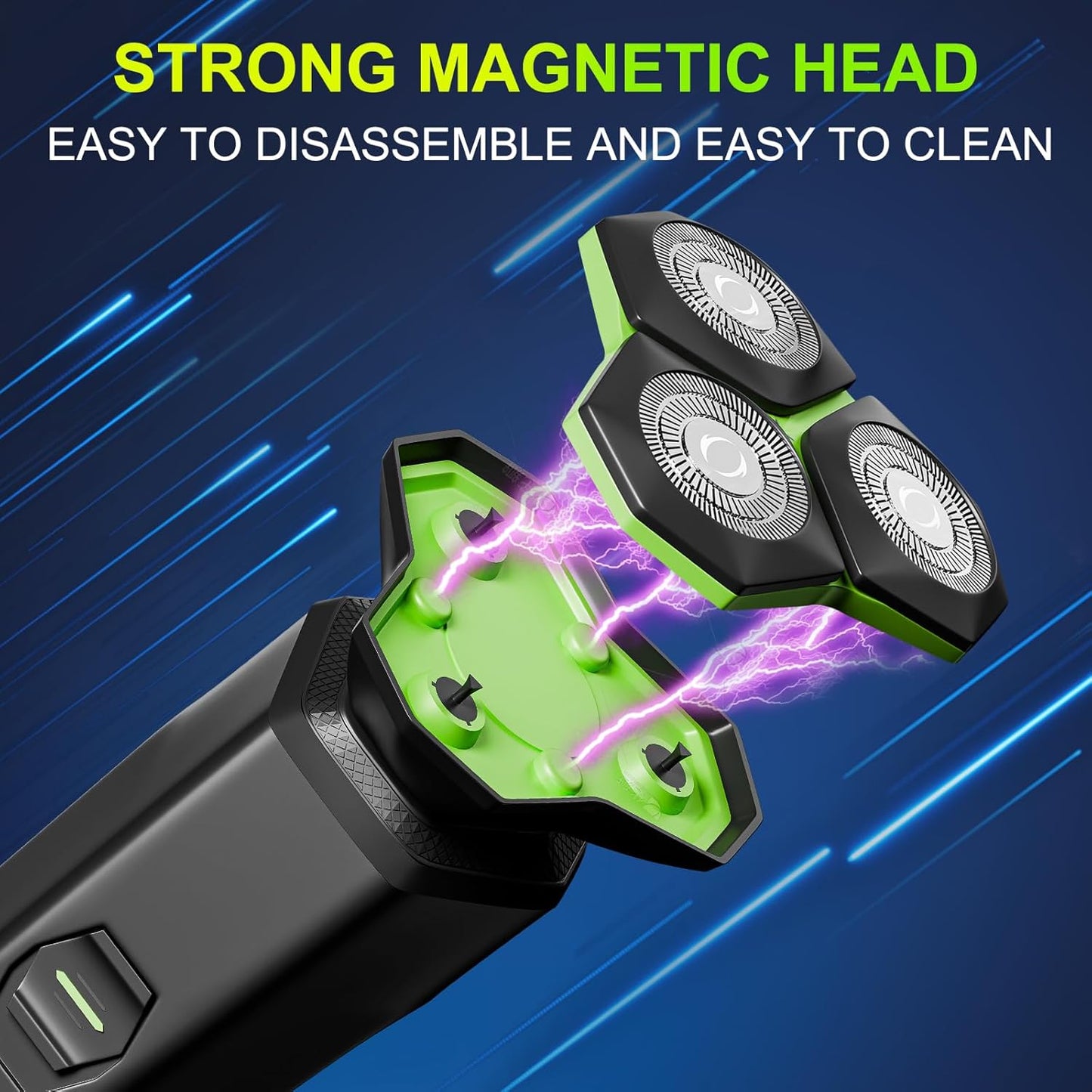 Electric Razor for Men - Electric Shavers for Men with Magnetic Detachable Head, 3D Floating Head, Ideal for Travel, Office, and Business Trips