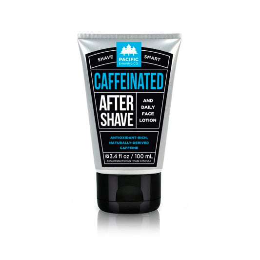 Caffeinated Aftershave, Men'S Grooming Product - Antioxidant Daily Face Lotion + after Shave - Soothing Aloe & Spearmint Post Shave Balm for Sensitive Skin (3.4 Oz)