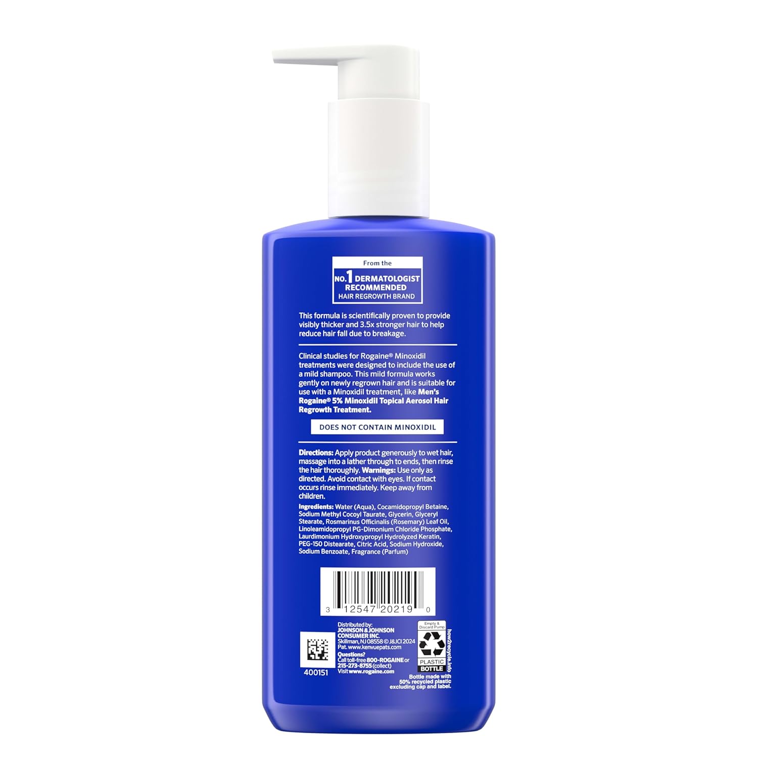 Rogaine Men's Thickening 2 in 1 Shampoo + Conditioner, Hair Thickening Shampoo & Conditioner with Rosemary Oil, Keratin & Citric Acid Leaves Hair Visibly Thicker, Not Minoxidil, 8.4 fl. oz