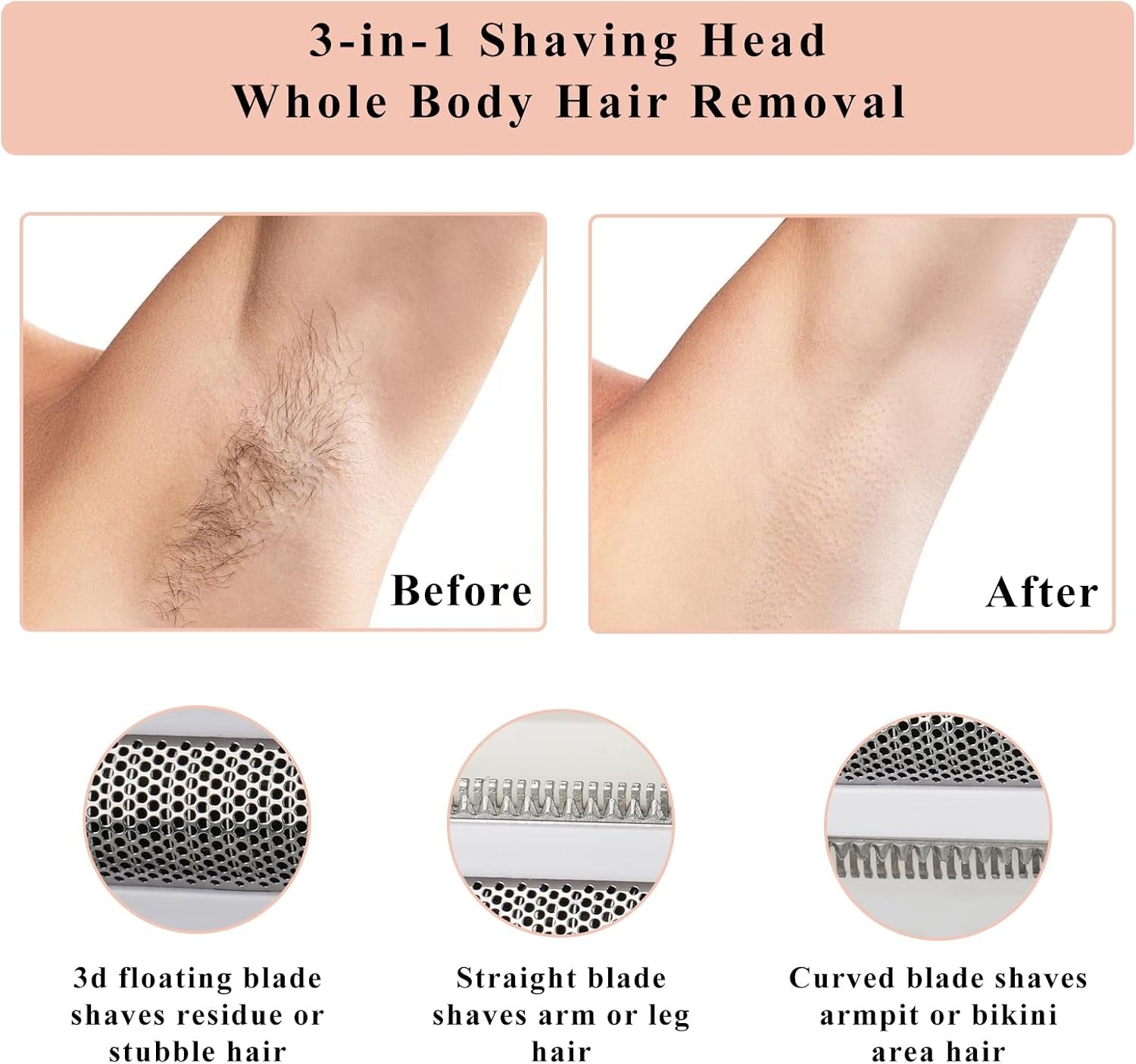 Electric Shaver for Women Men,Wet & Dry Cordless Electric Razor with 4 Accessories,Rechargeable Beauty Lady Led Display Facial Hair Remover,Smooth & Silky Bikini Trimmer for Body (Purple)